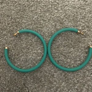 Turquoise blue hoop earrings